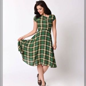 Unique Vintage Plaid Dress